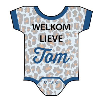 Romper panterprint blauw