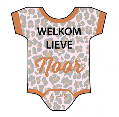 Romper panterprint bruin/roze