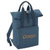 rugzak rolltop blauw met naam