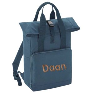 rugzak rolltop blauw met naam